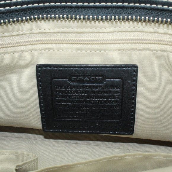 Coach Hamptons Black Pebbled Leather Braided Belt Purse Shoulder Handbag - Picture 7 of 12